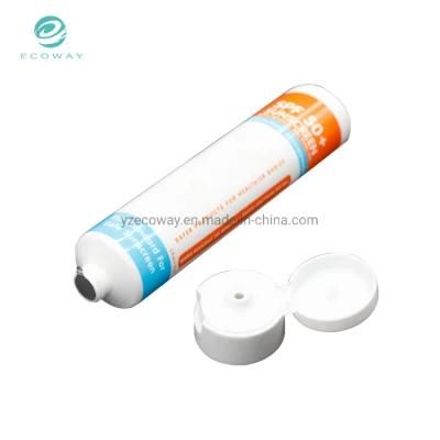 Foil Sealing White Ordinary Flip Cover 89ml Large Capacity Custom Offset Sunscreen Tube