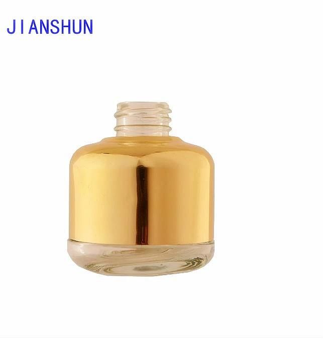 Good Quality 30ml Transparent Glass Dropper Bottle with Gold Aluminum Shoulder Cover