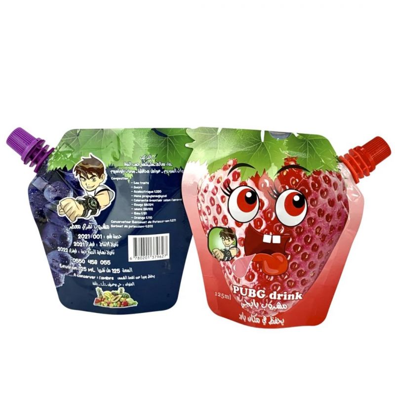 Special Shaped Juice Drink Packaging Plastic Stand up Spout Pouch