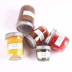 Wide Mouth Clear 100ml 200ml 250ml 300ml 500ml Mason Jar Food Storage Jelly Sauce Jam Caviar Glass Jars with Metal Lid
