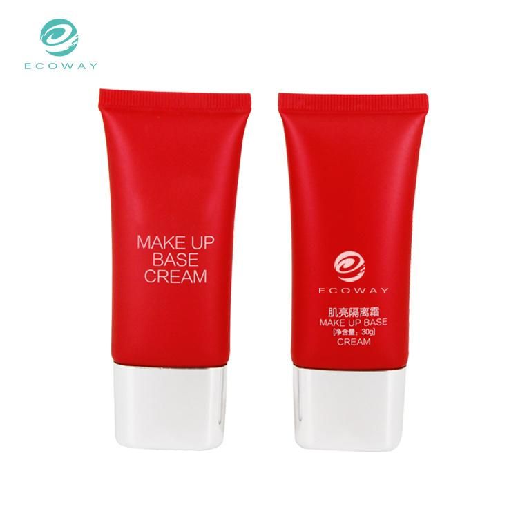 30g Red Text Silkscreen Plating Flat Screw Cap Bb and Cc Cream Cosmetic Tube