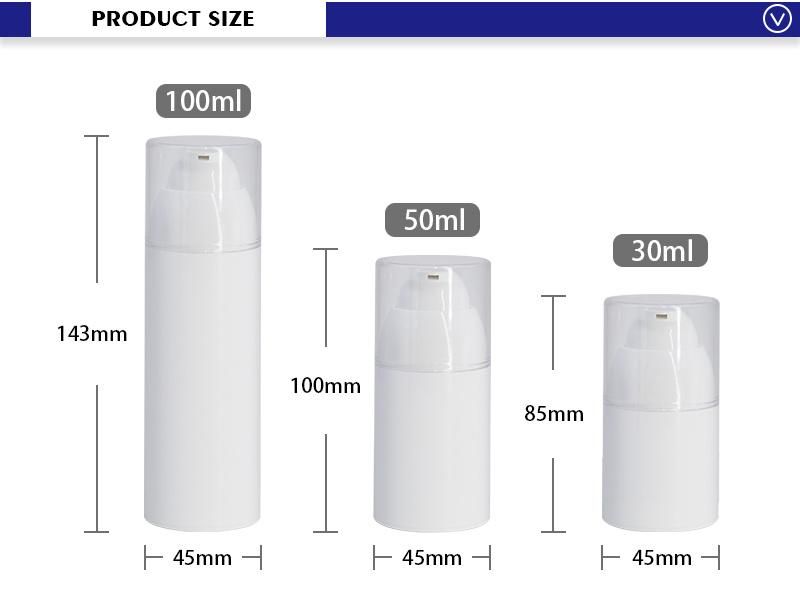 1oz Pctg Plastic Empty Cream Bottles Airless Pump Bottle for Cosmetics