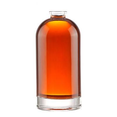 500ml 750ml Round Super Flint Wholesale Spirit Vodka Whisky Rum Liquor Glass Bottle