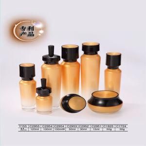 30ml-50ml Empty Clear Plastic Cosmetic Container Glass Jars with Aluminum Lid