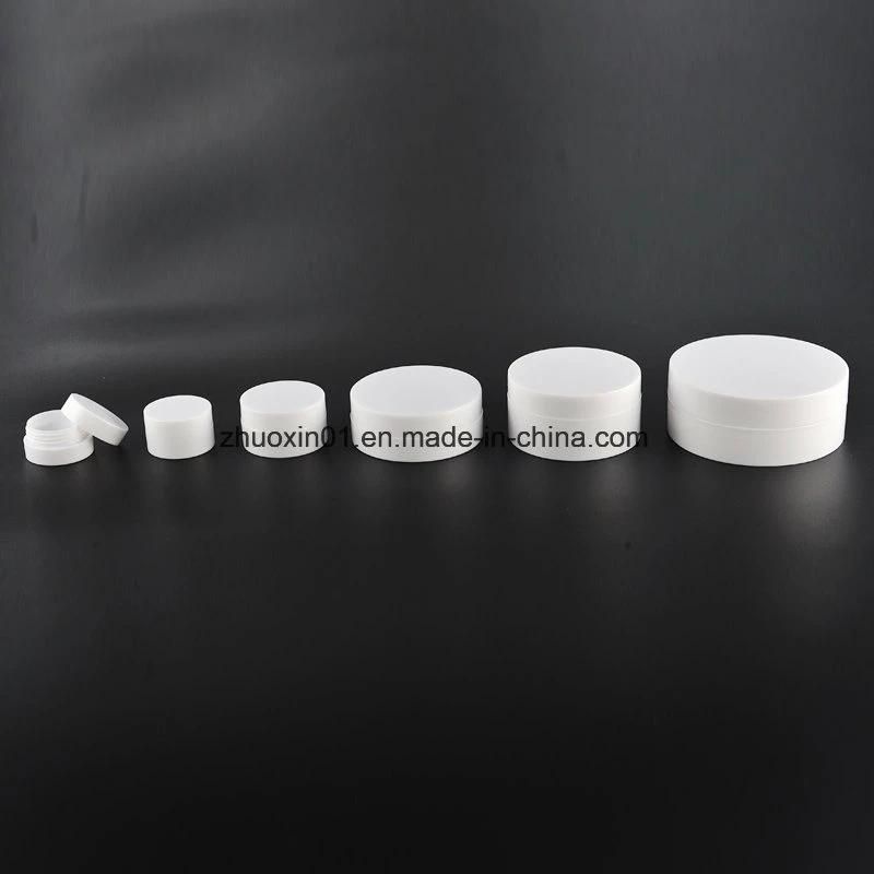 Different Sizes White Smooth Plastic Cream Jar Set