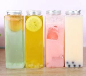 500ml Rectangular Pet Square Plastic Bottle Square Cold Tea Bottle Milk Tea Fresh Juice Bottle