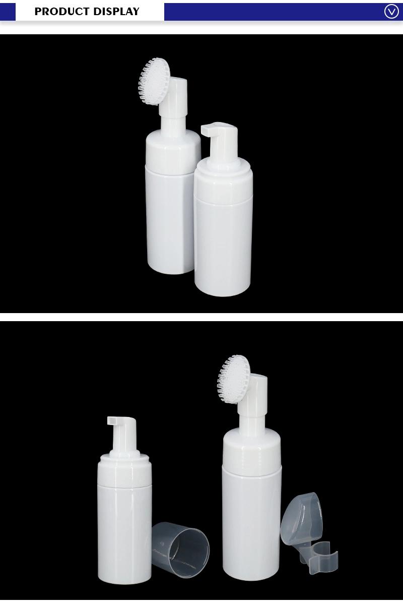 150ml Empty White Cosmetic Foam Soaping Bottles with Brush Head