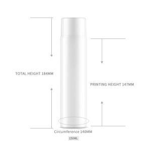150ml White Plastic PP Round Lotion Airless Bottle with Pump for Skin Care Cosmetic Packaging