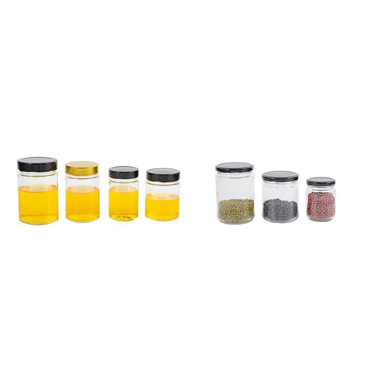 300ml Hexagonal Jam Food Packaging Honey Glass Jar for Sealing with Lid