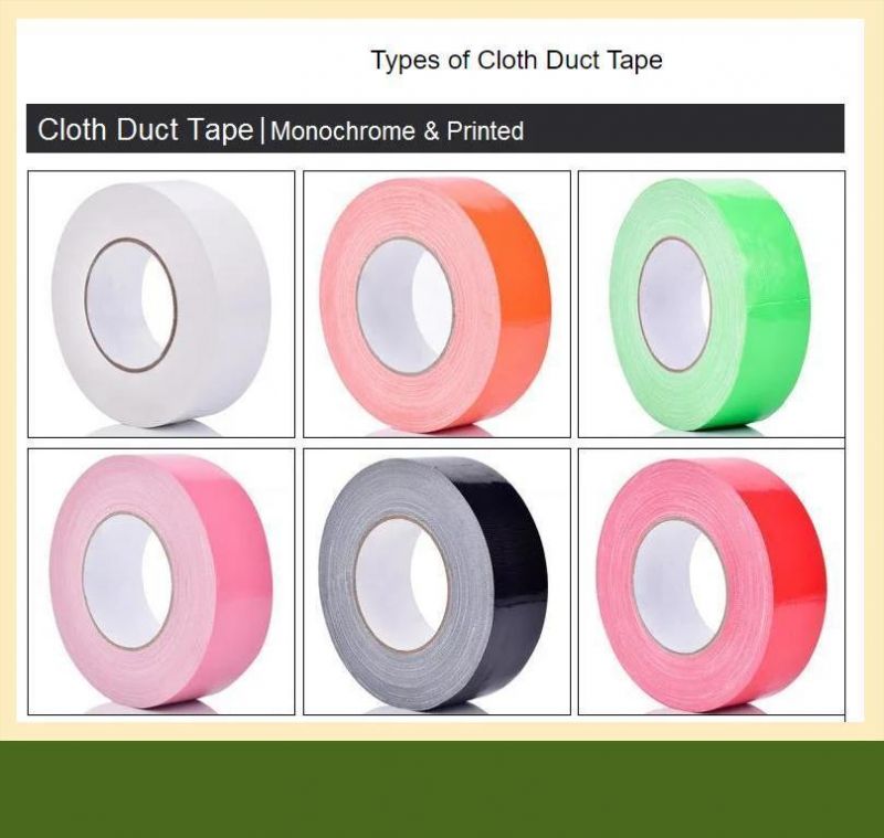 Hot Melt Single Sided All Weather Colorful Cloth Duct Tape