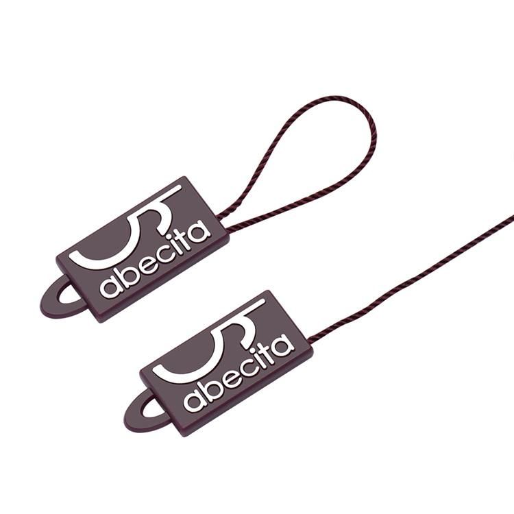 Garment Embossed Logo Lock Plastic Sealing Hang Tag String for Clothing (DL120-1)