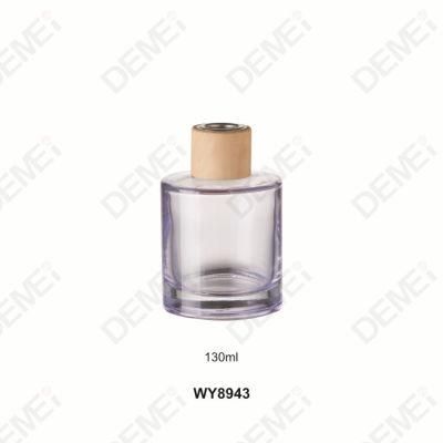 100ml 120ml Clear Fat Straight Round Glass Aromatherapy Bottle with Wood Cap or Black Aluminum Cap