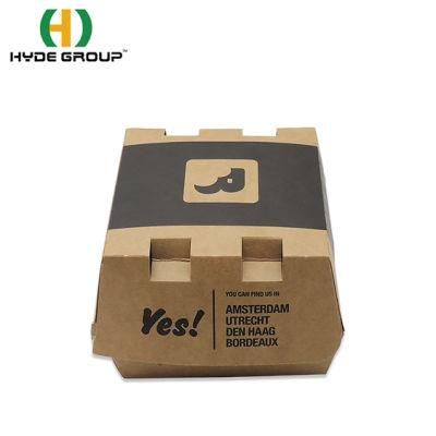 Wholesale Kraft Paper Hamburger Box Food Take Away Snack Paper Packaging Box
