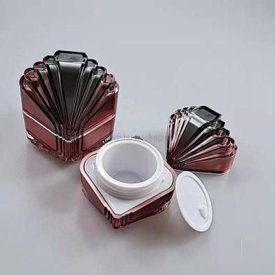 30g 50g Diamond Shape Red Cosmetic Plastic Acrylic Cream Jar for Body Butter