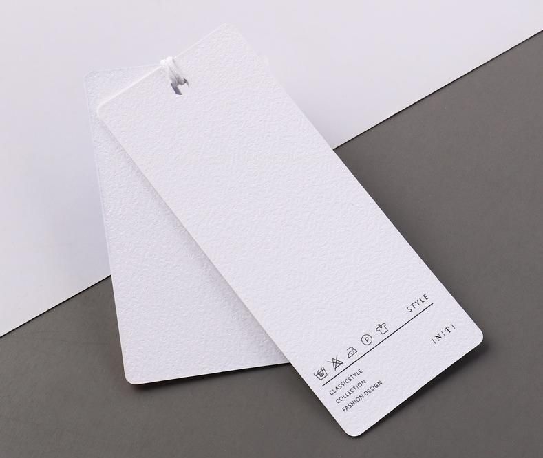 High Quality Logo Cmyk Printed Uncoated Matt White Paper Custom Hang Tag