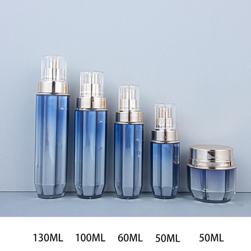 50ml 100ml 130ml Custom Logo Luxury Elegant High End Plastic Bottle Cosmetic Jars Pump Bottles for Cosmetics