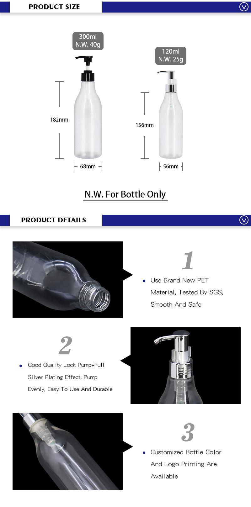 Wholesale Empty Clear 120 Ml 300 Ml Shampoo and Conditioner Dispenser Bottle