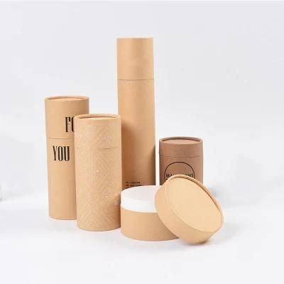 Custom Printing Recycled Paper Tube Packaging Kraft Paper Tube for Essential Serum Hair Oil Face Cream