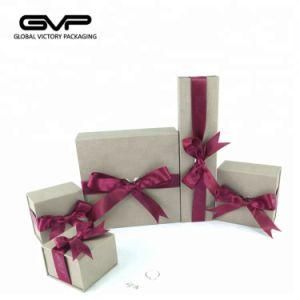 Special Ring Packaging Box Covered with Gold Paper and Ribbon