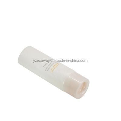 80g Round Tube White Colored Tube Screw Cap Top Concave Tube Body Pearlescent Text Hot Stamping Custom Offset Printing Tube