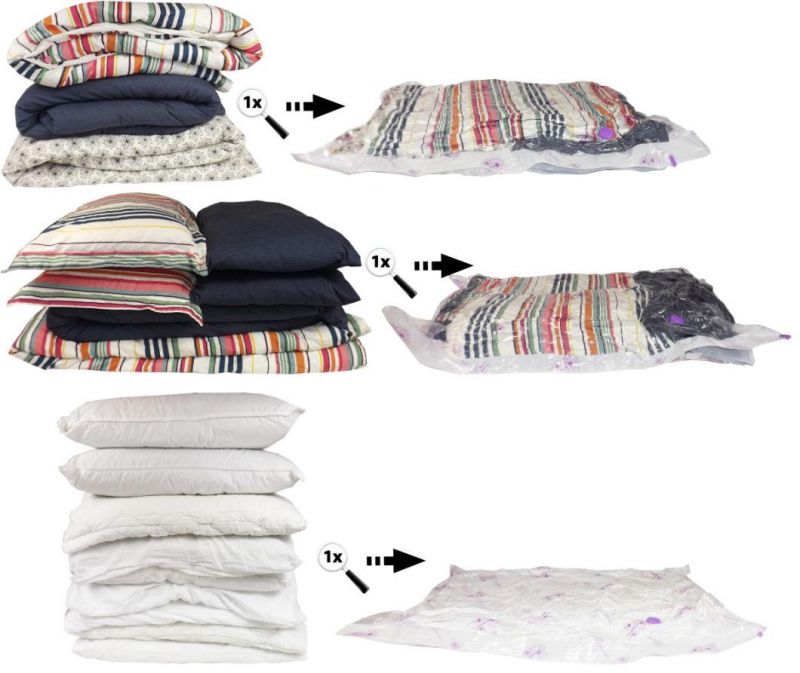 Space-Saving Vacuum Storage Plastic Bag for Home or Travel
