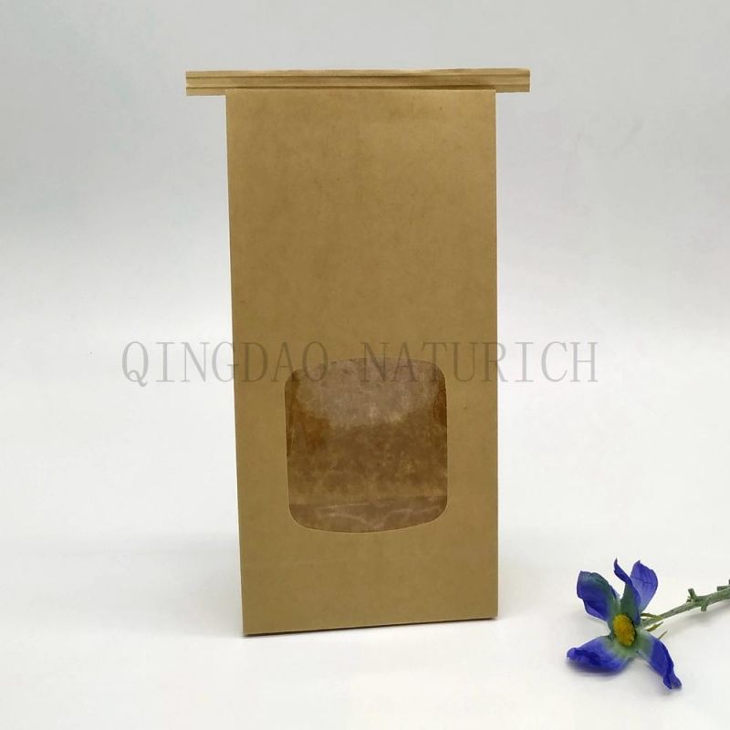 Environmental Protection Recyclable Bakery Packing Kraft Paper Bread Bag