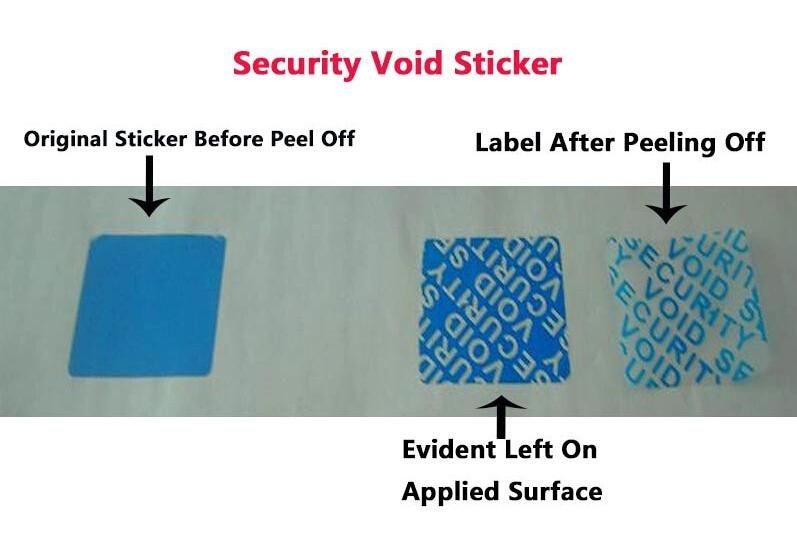 Adhesive Tamper Evident Warranty Void Sticker Material