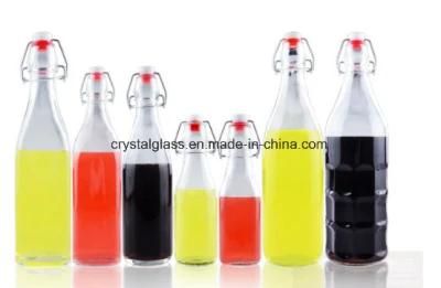 250ml 500ml 1000ml Square Glass Beverage Bottle with Clip