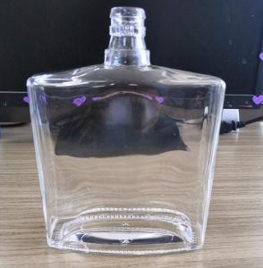 Square Shape Custom Logo Clear Glass Bottle 750ml for Gin/Vodka/Whisky Bourbon