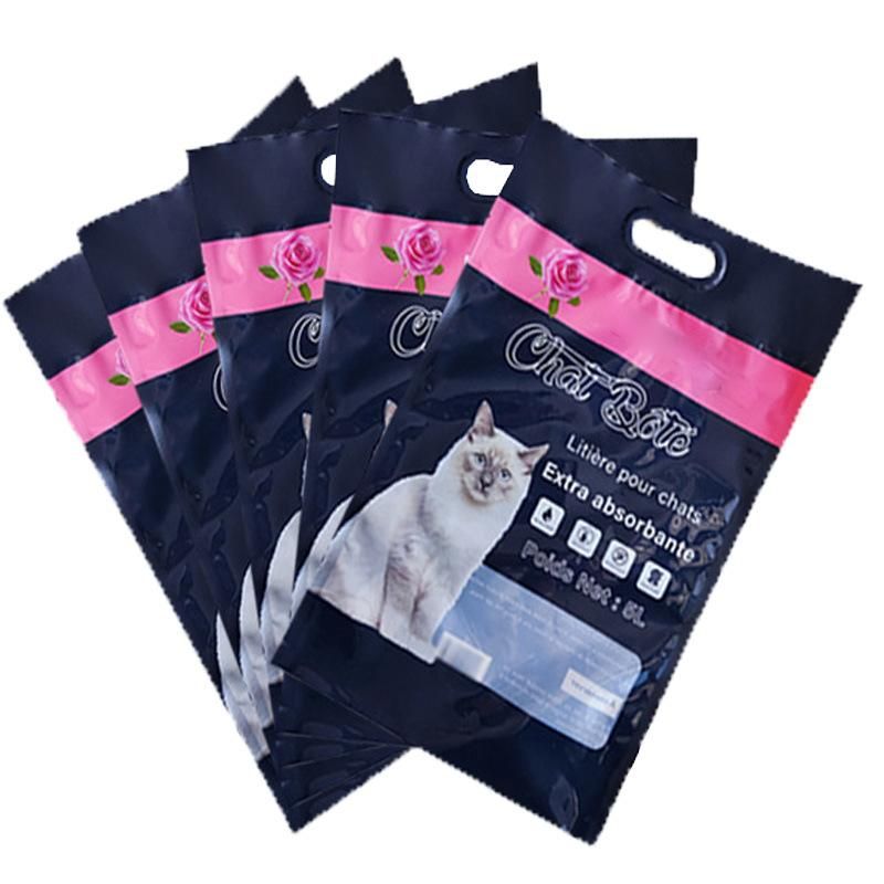 Customized Waterproof Cat Litter Automatic Plastic Packaging Bags with Handle