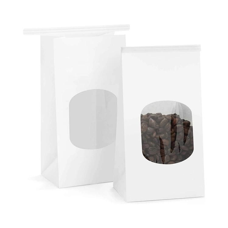 Custom Logo OEM Promotional Custom Tin Tie Popcorn Paper Bag with Window