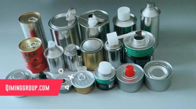 Screw Top Glue Packaging Tin Can Round with Brush Cap Lids