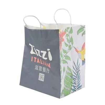 Printed Takeaway Food Bag Kraft Paper Bag