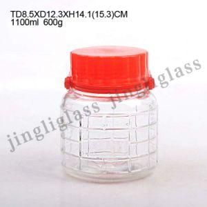 1100ml Glass Jar with Plastic Cap / Storage Jar