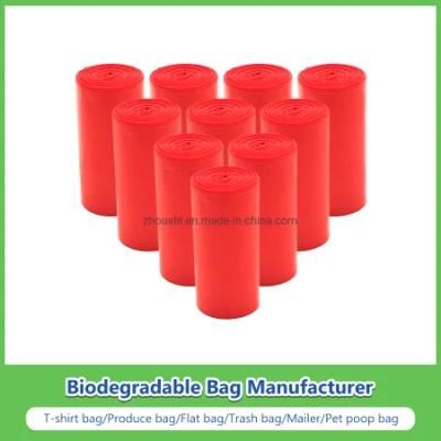 100% Biodegradable Compostable Plastic Custom Color Printed Garbage Bags on a Roll Manufactuter