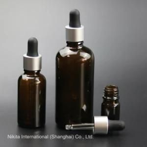 Frosted Glass Oil Bottle with Silver Drop for Cosmetic, Dropper Bottle (NBG01B)