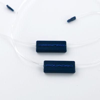 Custom New Arrived Crystal Transparent Strings Plastic Garment Seal Tag