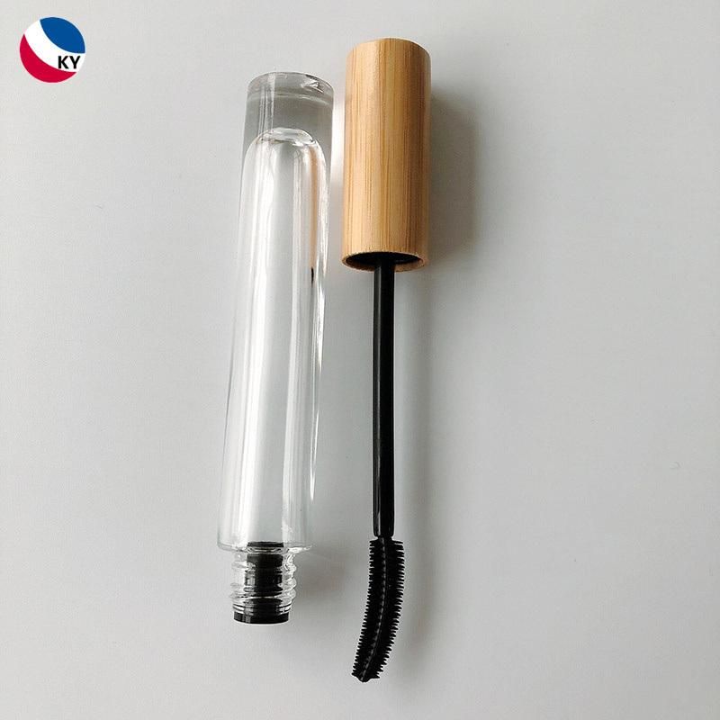 10ml Bamboo Applicator Cap Mascara Lip Gloss Container Transparent Clear Amber Glass Tube