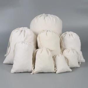 2021 New Spot Blank Canvas Drawstring Bag Drawstring Cotton Cloth Linen Bag Storage Bag Printing Custom Logo