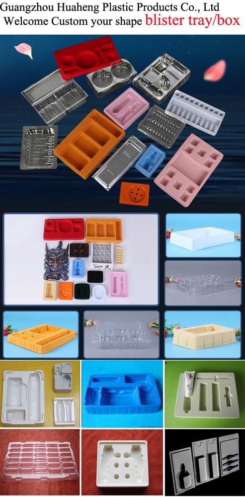 Custom Plastic Clamshell Blister Packaging Tray (PET Blister plastic Box)