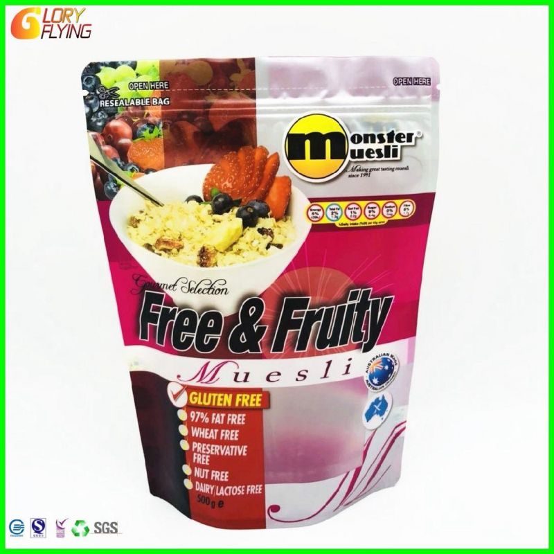 Food Packing Bag/Standing Resealable Plastic Bag for Daily Food Packaging