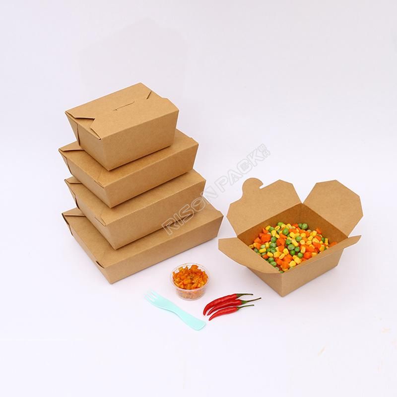 Disposable Takeaway Food Kraft Paper Container Fast Food Package Box