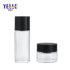 Custom Empty 120ml Glass Cosmetic Bottle and 50g Cream Jar Cosmetic Packaging Toner Bottle with Black Lid