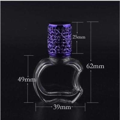 10ml Apple Shape Clear Glass Roll on Bottle with Stainless Steel Roller Ball/ Glass Ball Perfume Bottle