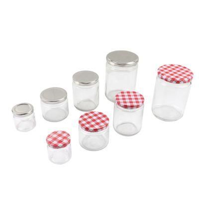 Round, Square, Hexagon Shape Glass Food Packaging Jars, Honey Jar with Metal/ Plastic Lids for Packaging Honey, Jam