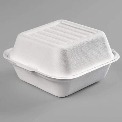 Disposable Eco Sugarcane Lunch Cake Sandwich Burger Lunch Box