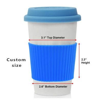 Customized Silicone Glass Coffee Cup Sleeve Coat Cover