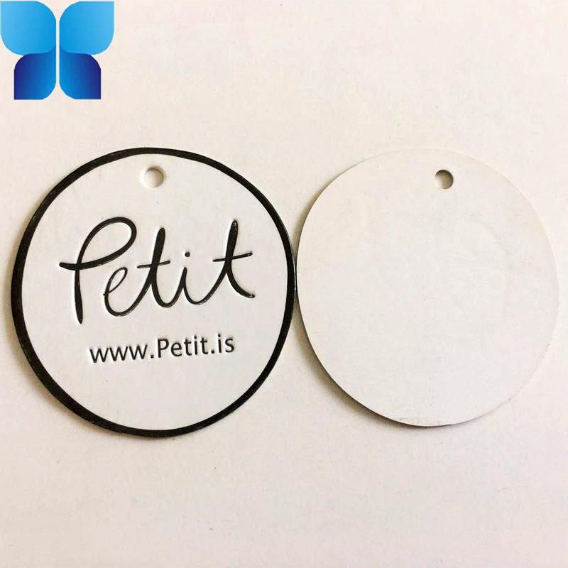 Customized White Vinyl Hangtag with Seal Tag for Garment