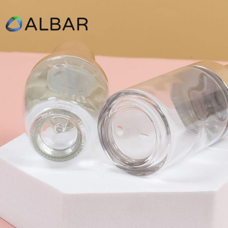 Small Size Pure Clear Glass Bottles with Customized Logo Printing Design