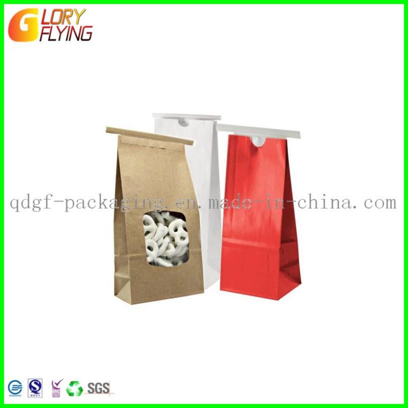 Plastic Food Bag Paper Bag with Flat Bottom and Zip Lock
